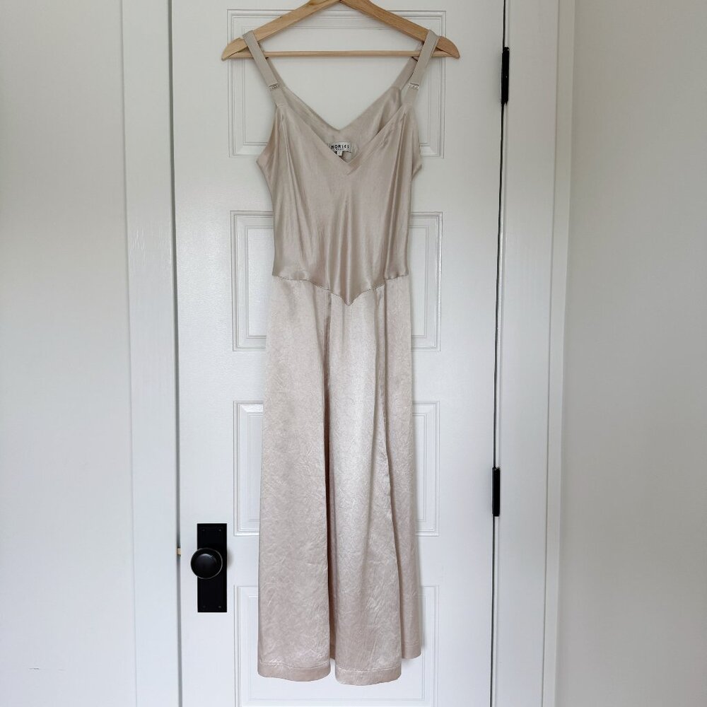 HORSES Atelier Slip Dress in Ivory/Champagne